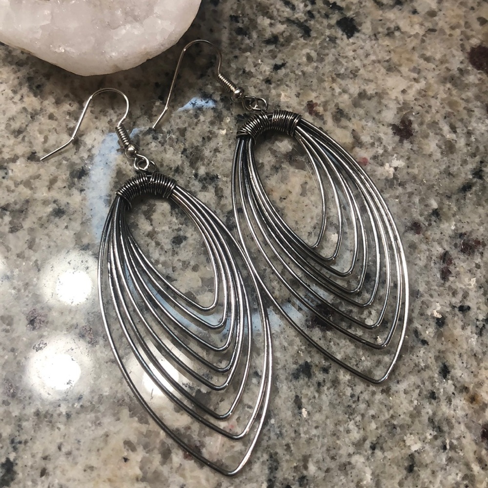 3/ $30 Silver Abstract Wire Earrings